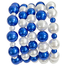 Load image into Gallery viewer, Azure Elegance: Blue and White Pearl Bracelet Set
