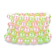 Cargar imagen en el visor de la galería, AKA Pink Green Pearl 5 Pc Bracelets
