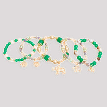 Cargar imagen en el visor de la galería, Green Beaded Elephant Charm 5 Bracelets
