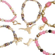 Cargar imagen en el visor de la galería, Bead Pink 5 Pcs Western Cowgirl Charm Bracelets
