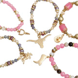 Bead Pink 5 Pcs Western Cowgirl Charm Bracelets