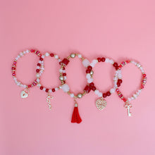 Load image into Gallery viewer, DST Red White Glass Love Bracelets
