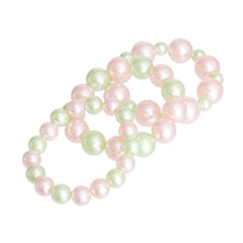 Cargar imagen en el visor de la galería, AKA Pink Green Pearls Stretch Bracelet Set
