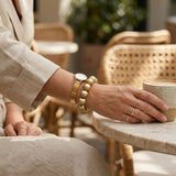 Matte Gold Pearl 15mm Stretch Bracelet