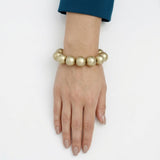 Matte Gold Pearl 15mm Stretch Bracelet