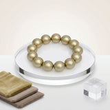 Matte Gold Pearl 15mm Stretch Bracelet