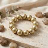 Matte Gold Pearl 15mm Stretch Bracelet