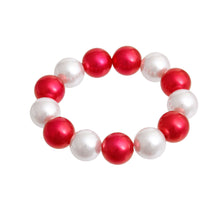 Load image into Gallery viewer, Red White Bubble Gum Pearl Bracelet
