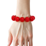 Bracelet Red Ball Bead Stretch for Women