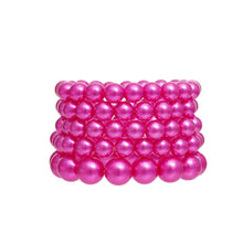 Cargar imagen en el visor de la galería, Pearl Bracelets Fuchsia 5 Pcs Set for Women
