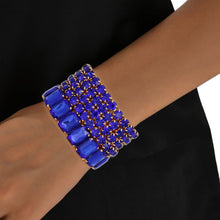 Cargar imagen en el visor de la galería, SGRHO Tennis Bracelets Blue Gold Set for Women

