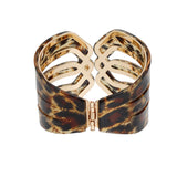 Cuff Fierce Leopard Print Butterfly Wing Bracelet