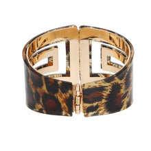 Load image into Gallery viewer, Cuff Jungle Chic Leopard Print Art Deco Bracelet
