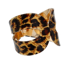 Load image into Gallery viewer, Cuff Wild Tribal Brown Leopard Print Loop Bracelet
