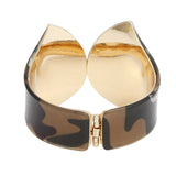 Cuff Camouflage Print Pointed Hinge Bracelet Women