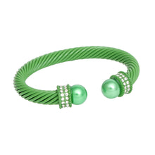 Cargar imagen en el visor de la galería, AKA Thick Green Cable Classic Bangle Bracelet
