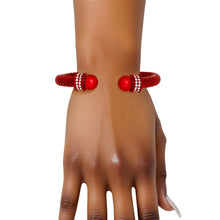 Cargar imagen en el visor de la galería, DST Sorority Red Thick Cable Classic Bangle
