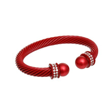 Cargar imagen en el visor de la galería, DST Sorority Red Thick Cable Classic Bangle
