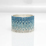Bangle Blue Ombre Rhinestone 12 Row Bracelet