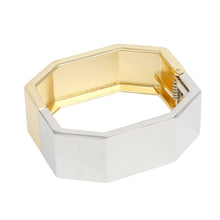 Cargar imagen en el visor de la galería, Cuff Mixed Metal Geometric Bent Hinge Bracelet
