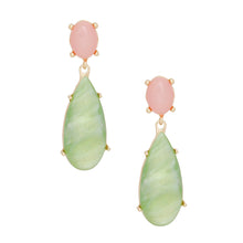 Load image into Gallery viewer, AKA Marbled Pink and Green Teardrop Earrings
