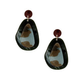 Drop Organic Teardrop Camouflage Resin Earrings