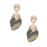 Drop Chic Camouflage Print and Gold Earrings Women