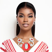 Load image into Gallery viewer, DST Red White Circular Bib for Women
