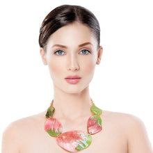 Load image into Gallery viewer, AKA Pink Green Dipped Necklace Set
