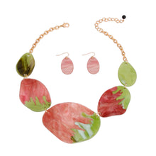 Load image into Gallery viewer, AKA Pink Green Dipped Necklace Set
