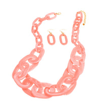 Cargar imagen en el visor de la galería, Necklace Retro Long Marbled Pink Set for Women
