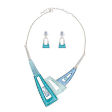 Load image into Gallery viewer, Collar Blue Geometric Snake Chain Necklace Women
