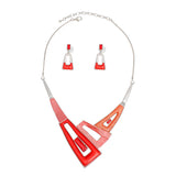 Collar Red Geometric Snake Chain Necklace Women
