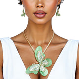 Pendant Green Butterfly 3D Necklace for Women