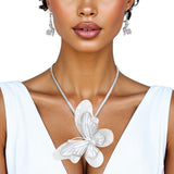 Pendant White Butterfly 3D Necklace for Women