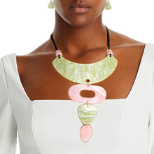 Load image into Gallery viewer, AKA Pink Green Drop Collar Necklace
