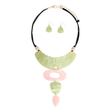 Load image into Gallery viewer, AKA Pink Green Drop Collar Necklace
