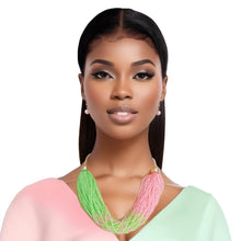 Load image into Gallery viewer, Necklace Pink and Green 34 Strand Set for Women
