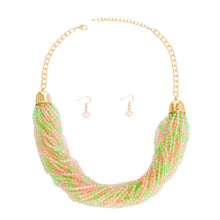 Load image into Gallery viewer, Necklace Pink Green Mixed 34 Strand Set for Women
