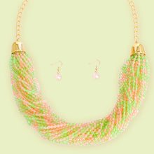 Load image into Gallery viewer, Necklace Pink Green Mixed 34 Strand Set for Women

