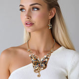 Pendant Boho Leopard Print Butterfly Necklace