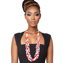 Load image into Gallery viewer, Long Red White Toggle DST Necklace|32 inches
