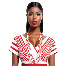 Cargar imagen en el visor de la galería, Long Red White Toggle DST Necklace|32 inches
