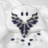 Bib Regal Tribal Blue Cracked Marquise Necklace