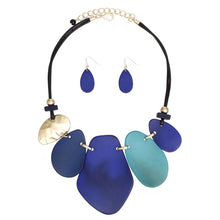 Load image into Gallery viewer, Necklace Shades of Blue Bib Set for Women

