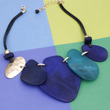 Load image into Gallery viewer, Necklace Shades of Blue Bib Set for Women
