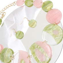 Cargar imagen en el visor de la galería, AKA Necklace Pink Green Disc Collar for Women
