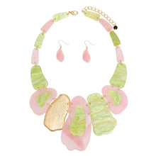 Load image into Gallery viewer, AKA Marbled Pink Green Link Bib for Women
