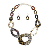 Link Collar Tribal Chic Leopard Print Necklace