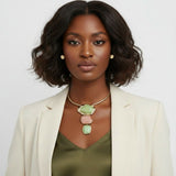 AKA Pink Green Dimensional Pendant Necklace